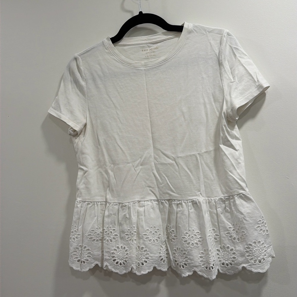 Kate Spade eyelet trimmed tee